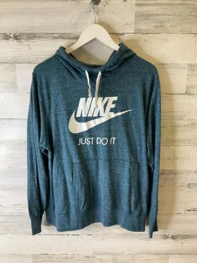 Athletic Top Long Sleeve Hoodie By Nike Apparel In Teal, Size: 1x