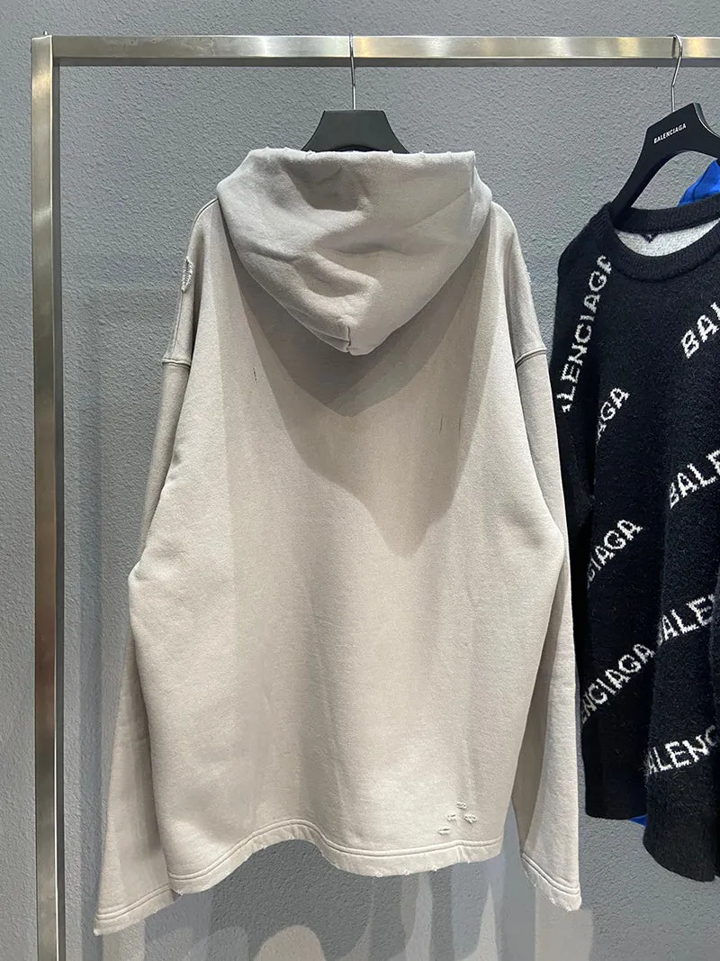 Balenciaga Distressed Blurry Logo Hoodie