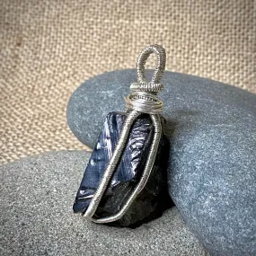 Big Ropey-Wire Wrapped Elite Shungite Pendant, Vintage, 27g