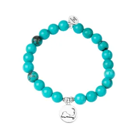 Cape Cod | Stone Beaded Charm Bracelet | Turquoise - Protection