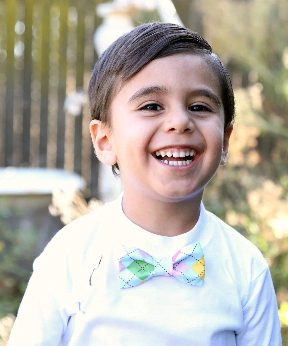 Easter Outfit Baby Boy with Tan Suspenders and Argyle Bow Tie