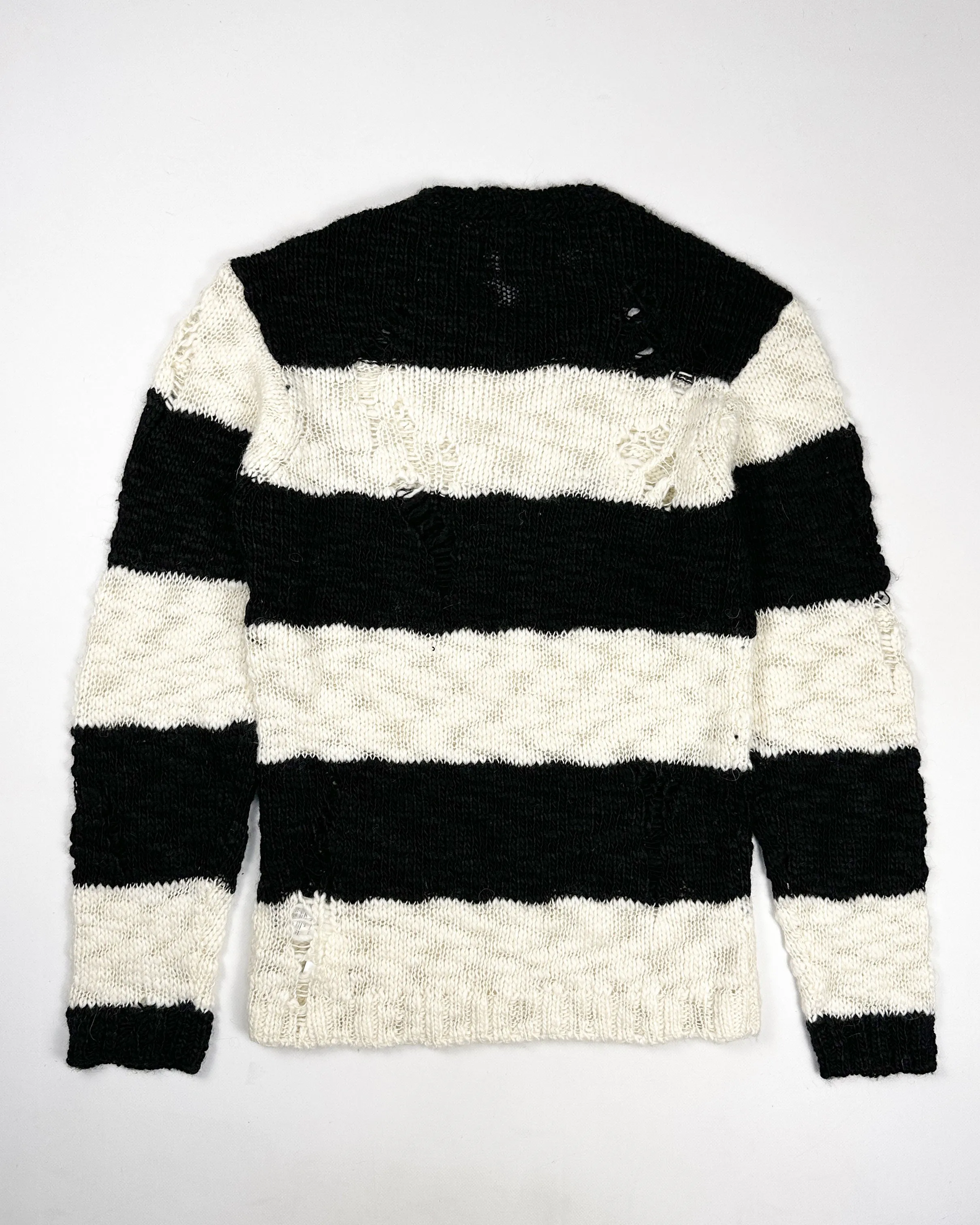 Energie Black and White Distressed Knitwear 2000's