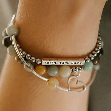 Graduation Cap | Stone Beaded Charm Bracelet | Labradorite