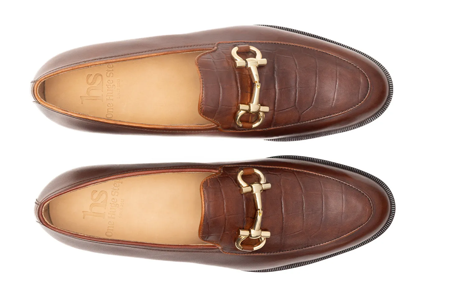 Horsebit Loafer with croc embossed apron