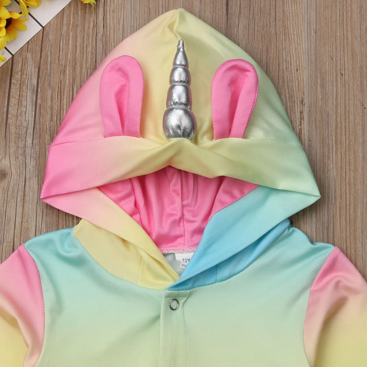 Multi Color Hooded Unicorn Onesie