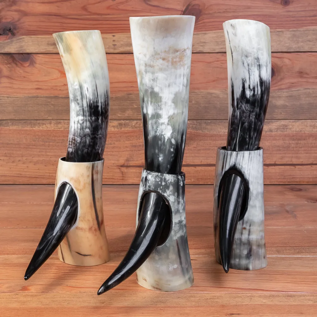 Polished Drinking Horn   Horn Stand (Large)