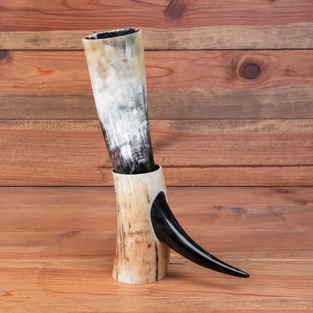 Polished Drinking Horn   Horn Stand (Large)