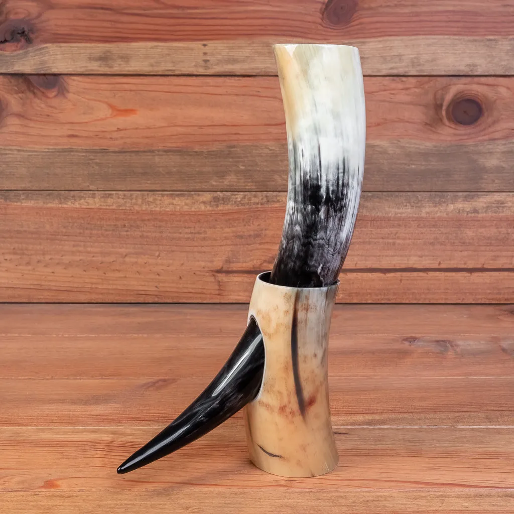 Polished Drinking Horn   Horn Stand (Large)