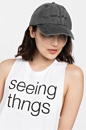 seeing thngs Crop Racer Tank